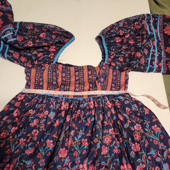NWT free People Endless Afternoon Boho Mini Dress Balloon Sleeve  SZ L - Picture 12 of 16